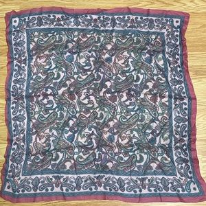 Vintage pink paisley square scarf soft beautiful